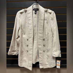 INC International Concepts Linen Blend Military Style Jacket NWT Size S